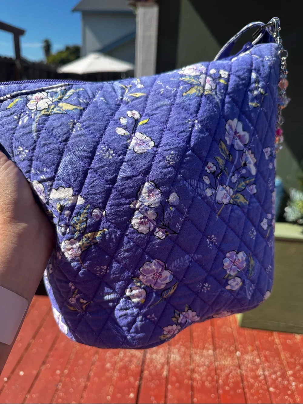 Vera Bradley Quilted Floral Shoulder Bag in Purple